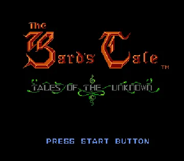 Bard's Tale, The (Japan) screen shot title